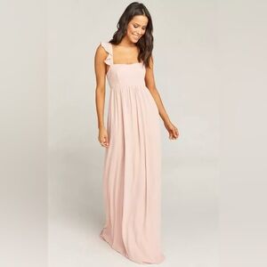 NWT Mumu June Maxi Dress XXS Dusty Blush Crisp